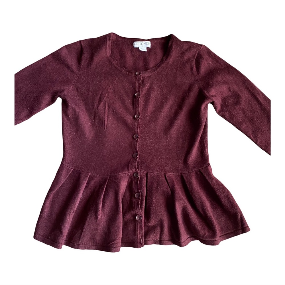Small Burgundy Wine Cotton On Cardigan - Picture 2 of 4